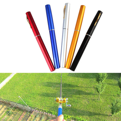 Genuine mini ice fishing pen pole fishing rod fishing rod with drum set, small sea pole portable fishing rod.