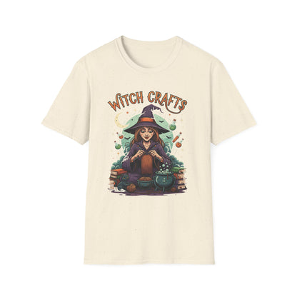 Witchcrafts Unisex Softstyle T-Shirt | Spooky Halloween Tee, Witchy Apparel, Gift for Witches, Retro Graphic Shirt, Autumn Fashion