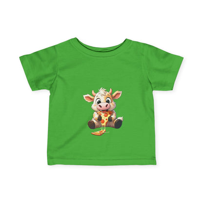 Cute Pizza Cow Design Infant Tee - Fun and Playful Baby Shirt