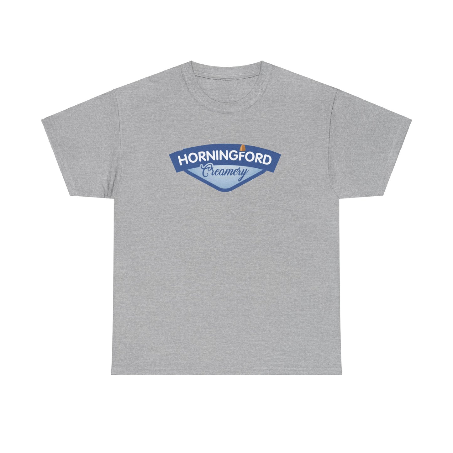 Horningford Creamery Unisex Heavy Cotton Tee - Farm Fresh Design with Cow Graphic