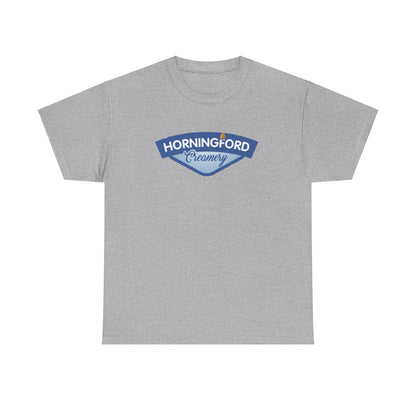 Horningford Creamery Unisex Heavy Cotton Tee - Farm Fresh Design with Cow Graphic