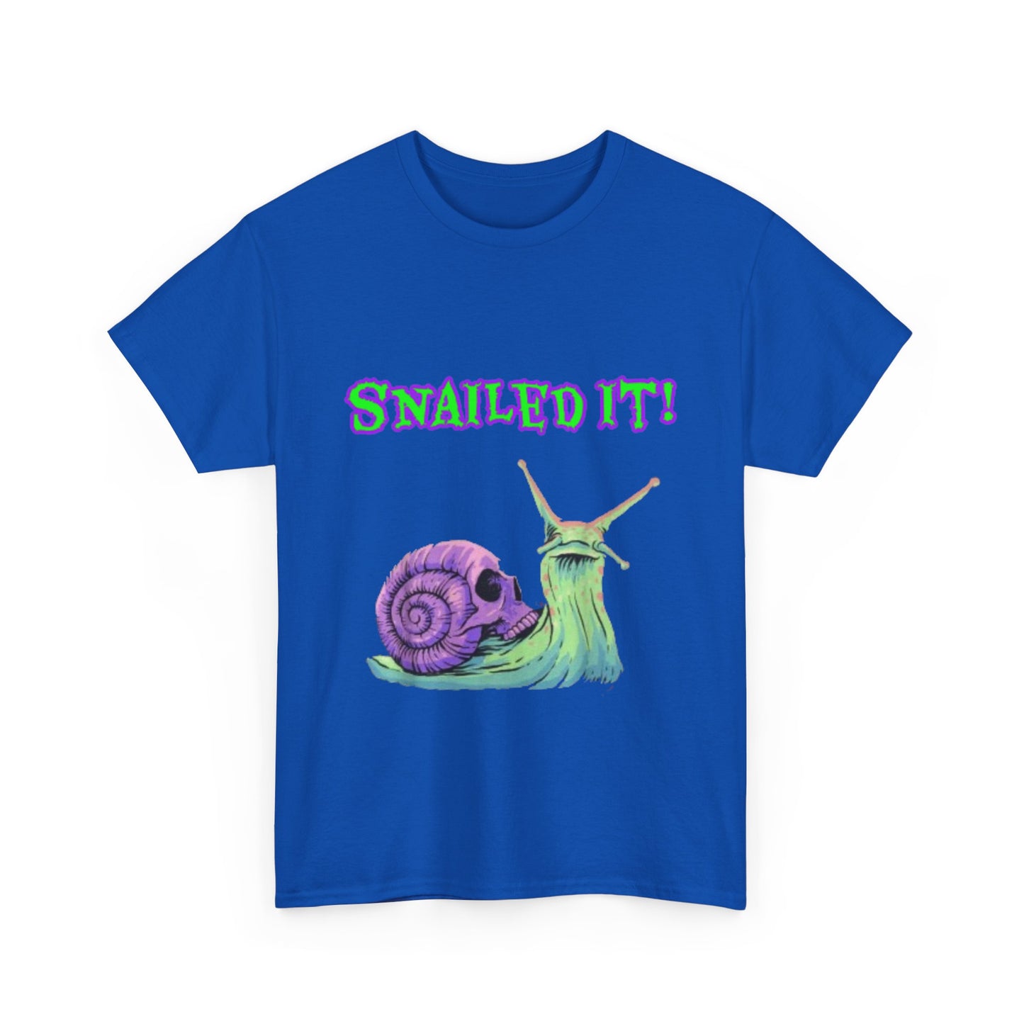 Snail Themed Unisex Heavy Cotton Tee - "Snailed It!" T-Shirt for Fun Loving Individuals