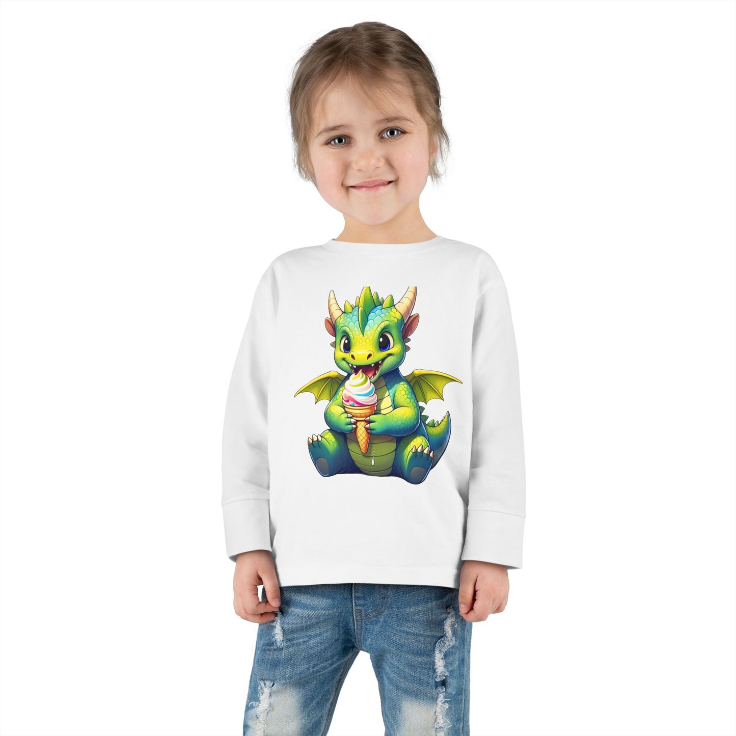 Cute Dragon Toddler Long Sleeve Tee - Perfect for Kids' Birthdays & Playtime