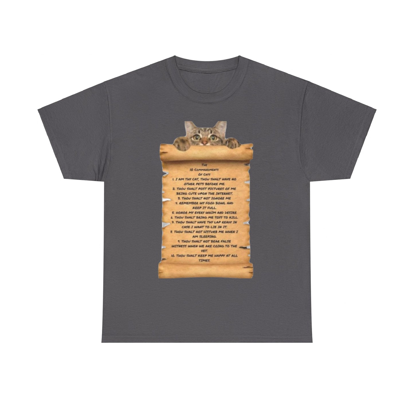 10 commandments Of A Cat Unisex Heavy Cotton Tee