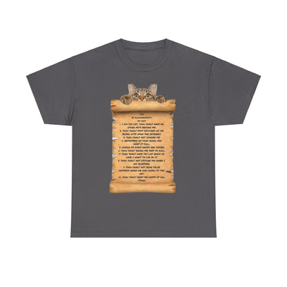 10 commandments Of A Cat Unisex Heavy Cotton Tee