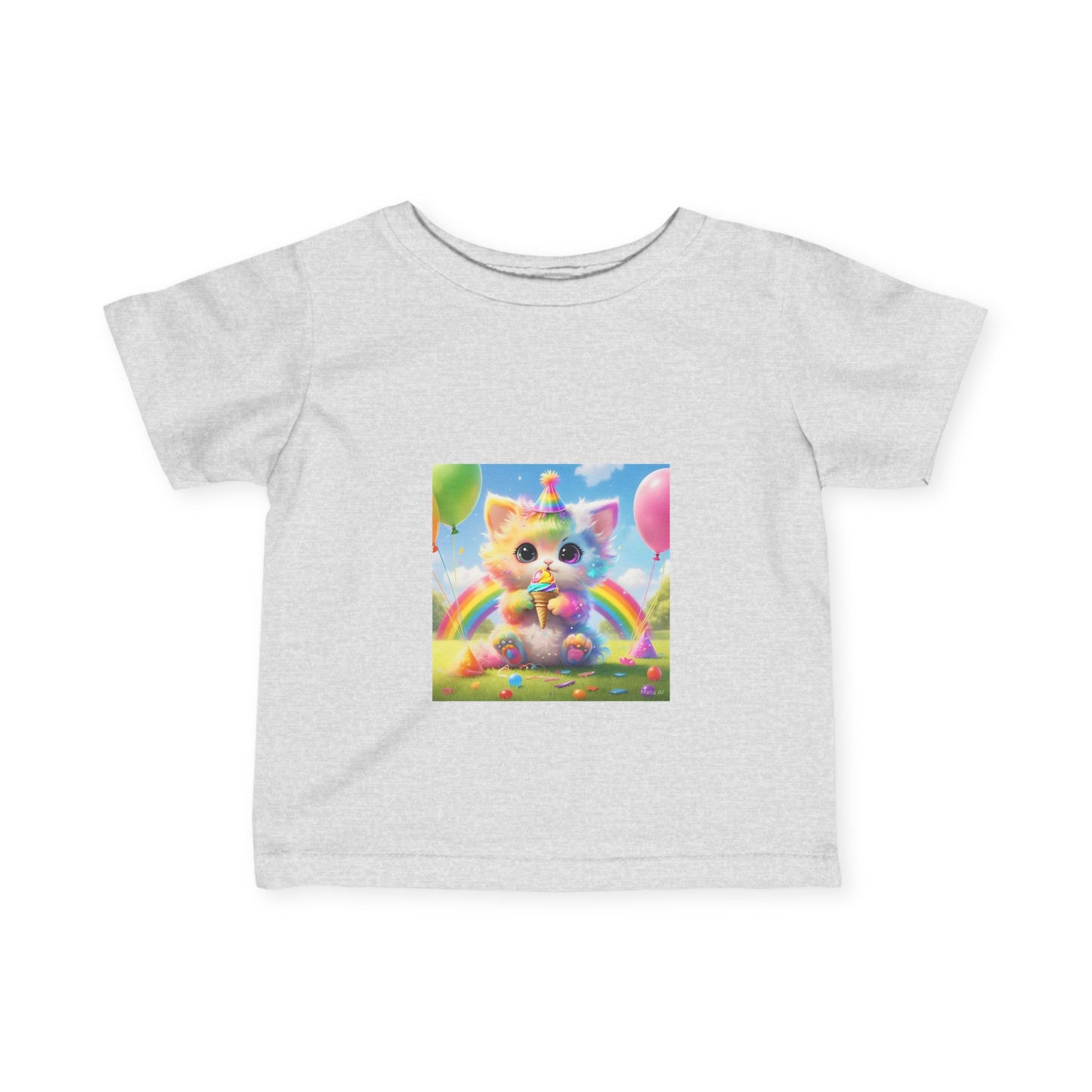 Rainbow Kitten Infant Tee - Cute and Colorful Baby Shirt for Playtime