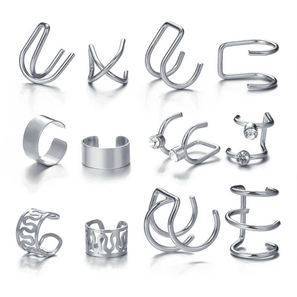 Creative Simple Non-pierced Ear Clip Five-piece Set