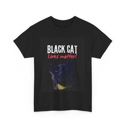 Black Cat Lives Matter Unisex Heavy Cotton Tee