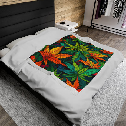 420 Happy Harvest Velveteen Plush Blanket