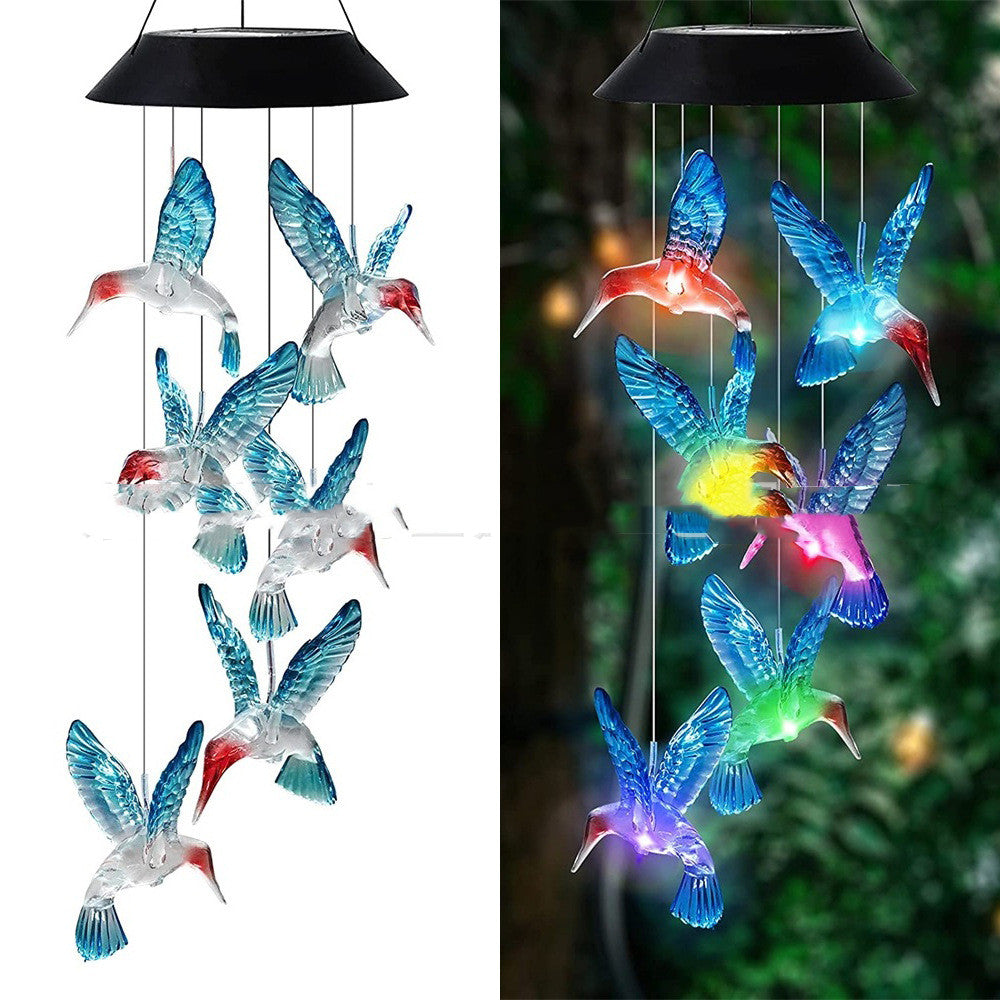 Outdoor Patio Solar Hummingbird Models Garden Decorative Lights