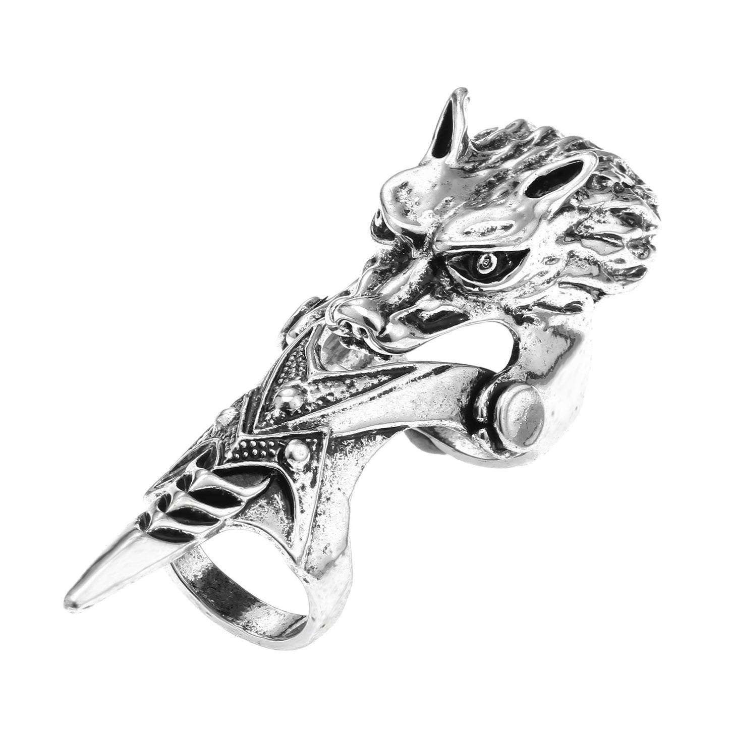 Alloy Long Ring Rock Skull Dragon Joint Bend