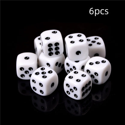 White All Black Dot 12MM Rounded Dice