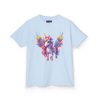 Colorful Unicorn Kids Heavy Cotton Tee - Fun & Whimsical Shirt for Magical Play