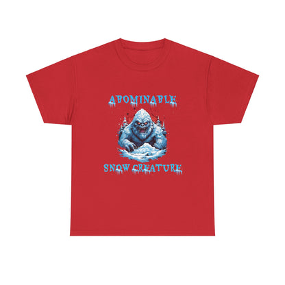 Unisex Heavy Cotton Tee - Abominable Snow Creature Graphic Tee