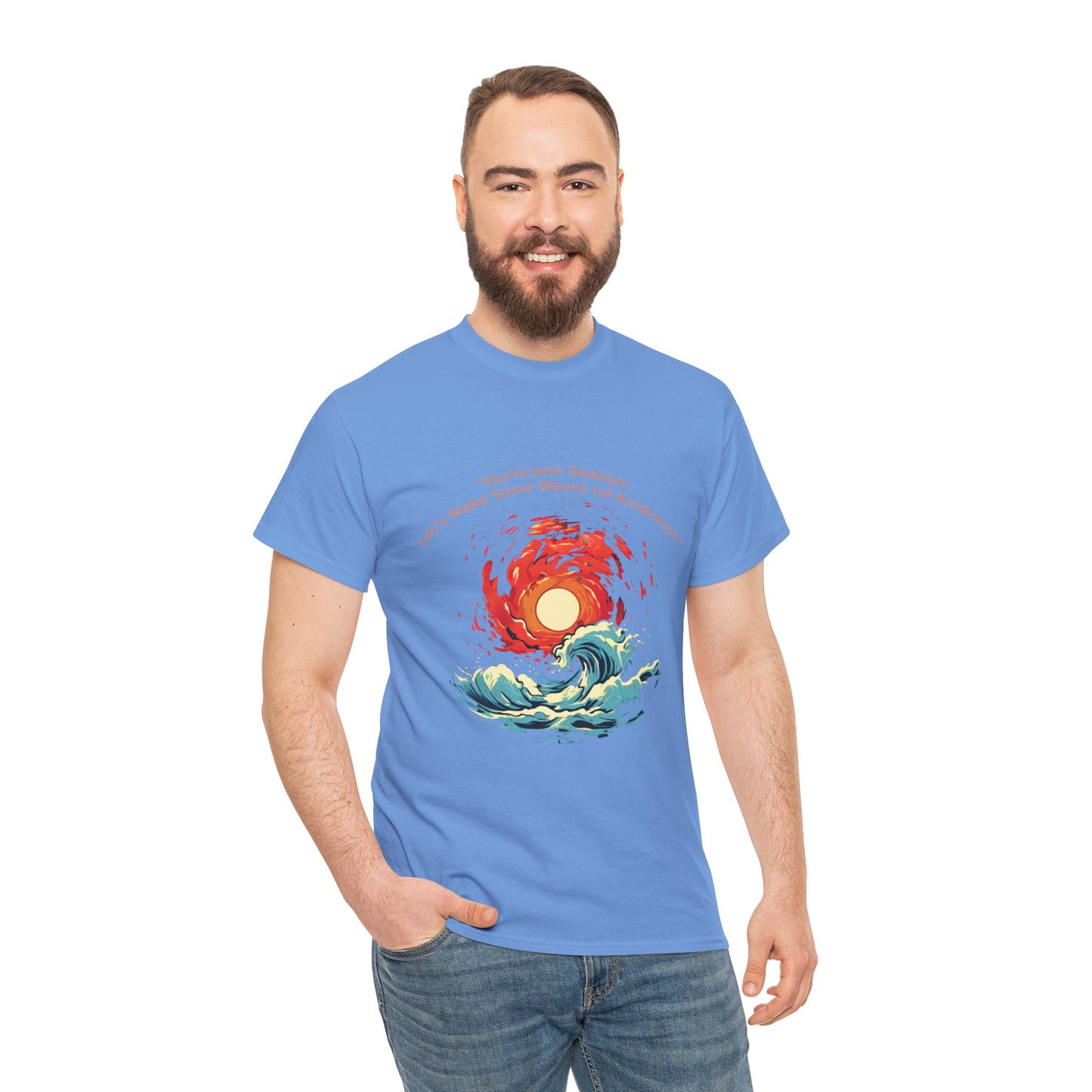 Unisex Heavy Cotton Tee - "Hurricane Season" Design for Beach Lovers & Ocean Enthusiasts