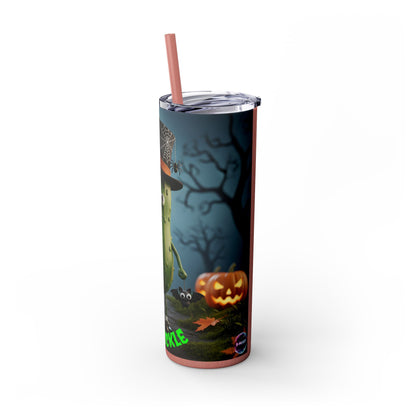Halloween Mr. Pickle Tumbler, 20oz Skinny Tumbler with Straw, Fun for Parties, Trick or Treat, Kids Gift, Spooky Decor