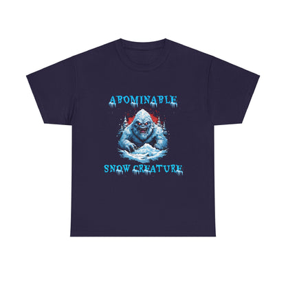 Unisex Heavy Cotton Tee - Abominable Snow Creature Graphic Tee