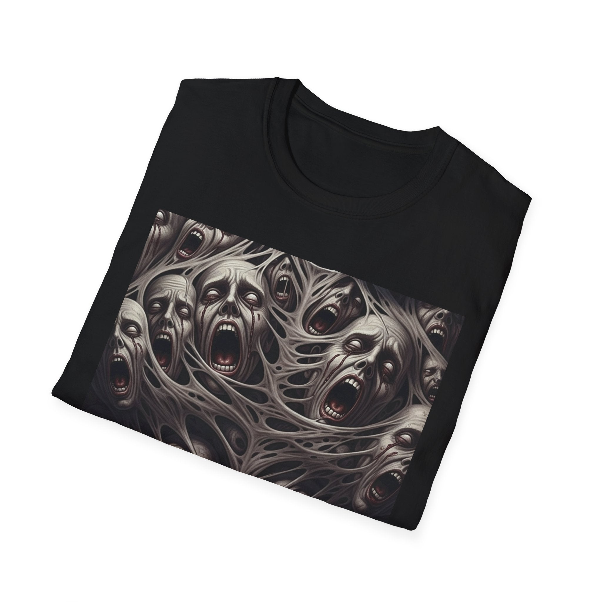 Gothic Horror Chest Of Lost Souls Nightmare T-Shirt, Unisex Softstyle Tee, Unique Graphic Shirt, Ideal for Halloween, Alternative Fashion, Edgy Gift Idea