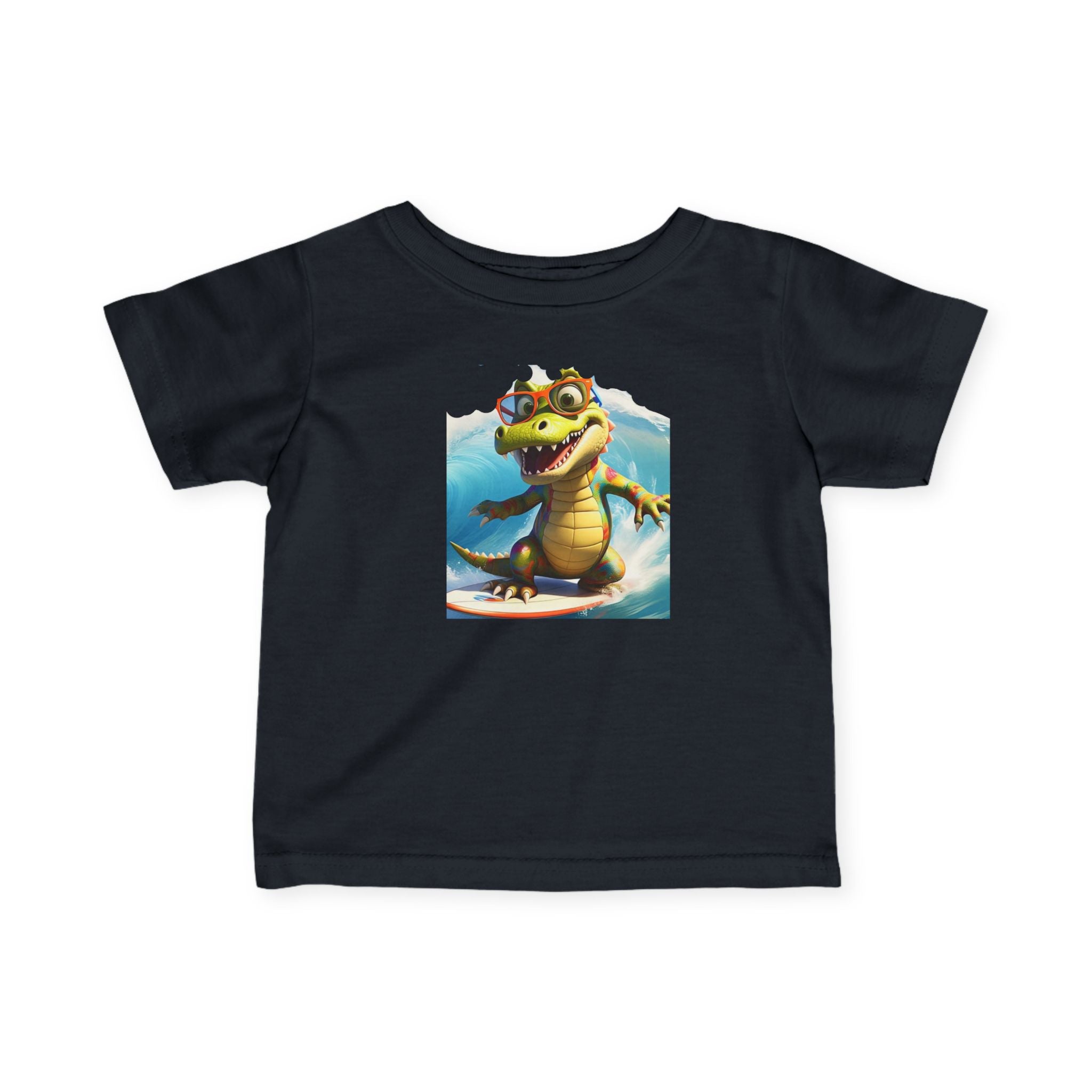 Cute Alligator Surfing Infant Tee - Perfect for Playtime & Summer Fun