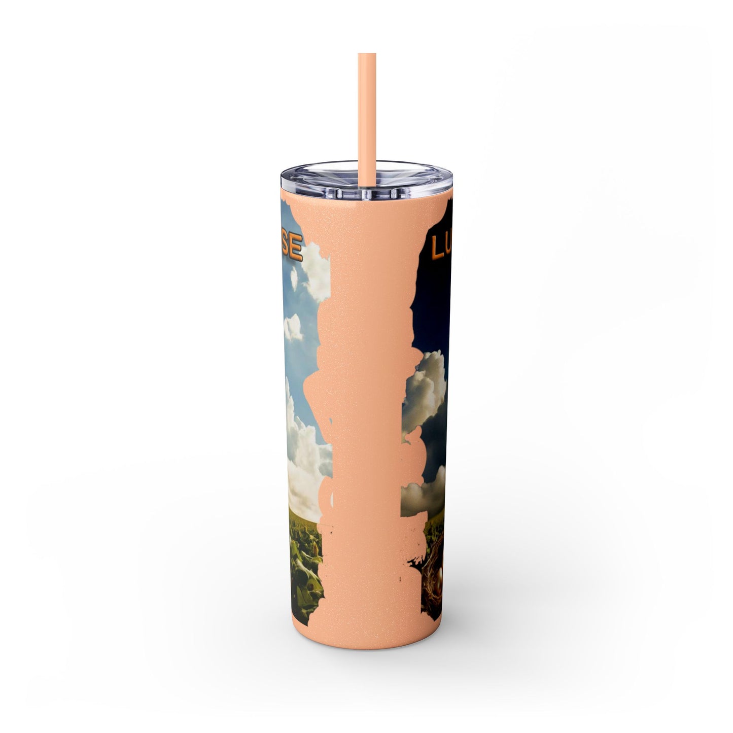 Lucky The Goose Skinny Tumbler with Straw, 20oz