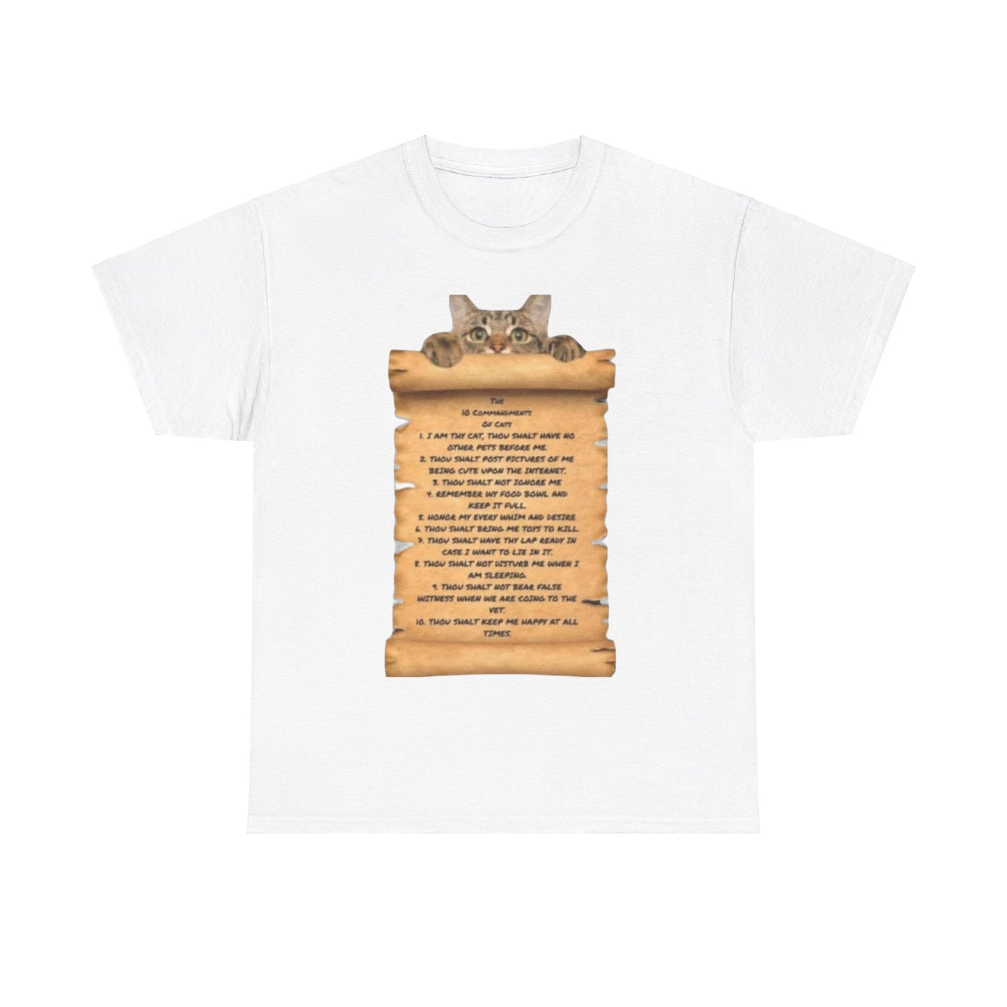 10 commandments Of A Cat Unisex Heavy Cotton Tee