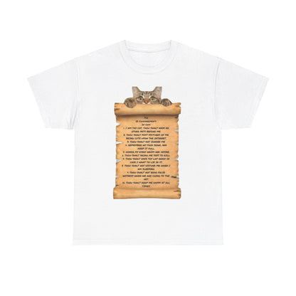 10 commandments Of A Cat Unisex Heavy Cotton Tee