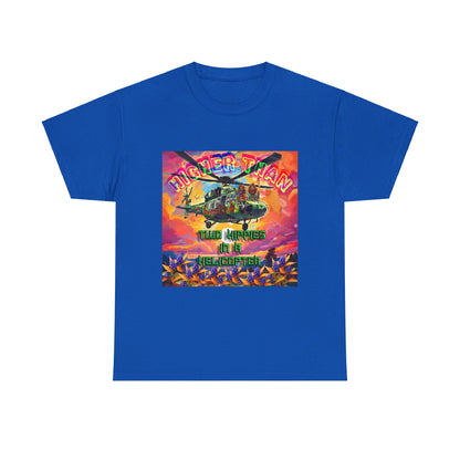 Higher Than A Hippie On A Helicopter Unisex Heavy Cotton Tee