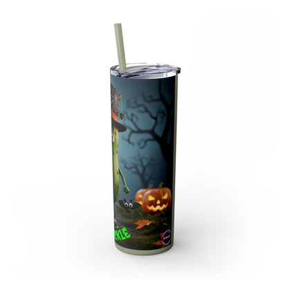 Halloween Mr. Pickle Tumbler, 20oz Skinny Tumbler with Straw, Fun for Parties, Trick or Treat, Kids Gift, Spooky Decor