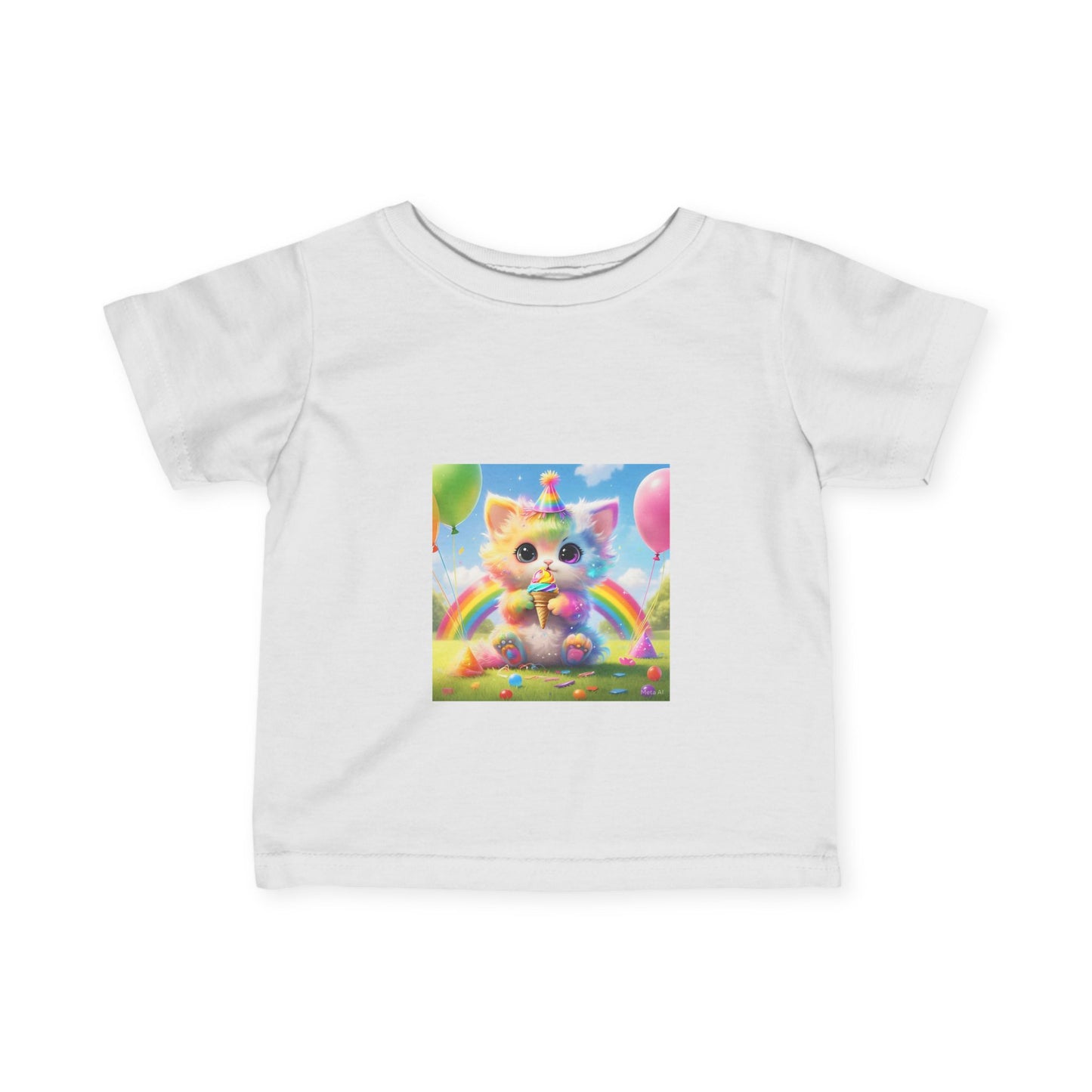 Rainbow Kitten Infant Tee - Cute and Colorful Baby Shirt for Playtime