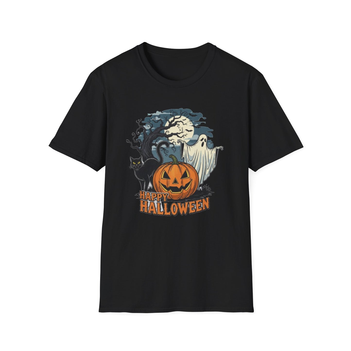 Halloween Graphic T-Shirt, Spooky Tee, Unisex Casual Wear, Fall Apparel, Ghost Pumpkin Shirt, Halloween Costume Top