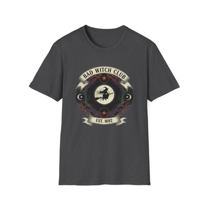 Unisex Bad Witch Club T-Shirt | Boho Style Tee, Witchy Gifts, Halloween Outfit, Casual Wear, Occult Apparel