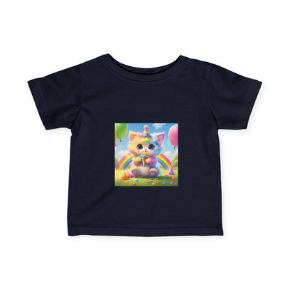 Rainbow Kitten Infant Tee - Cute and Colorful Baby Shirt for Playtime