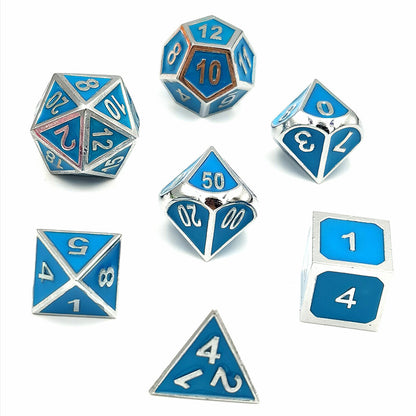 Luminous metal faceted dice