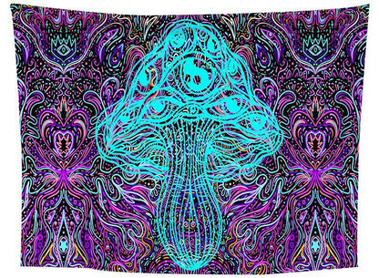 Mushroom Line Art Tapestry