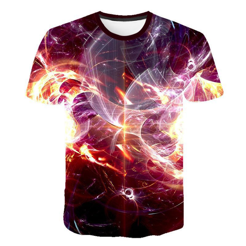 3D Digital Printing Burning Flame 3DT Shirt