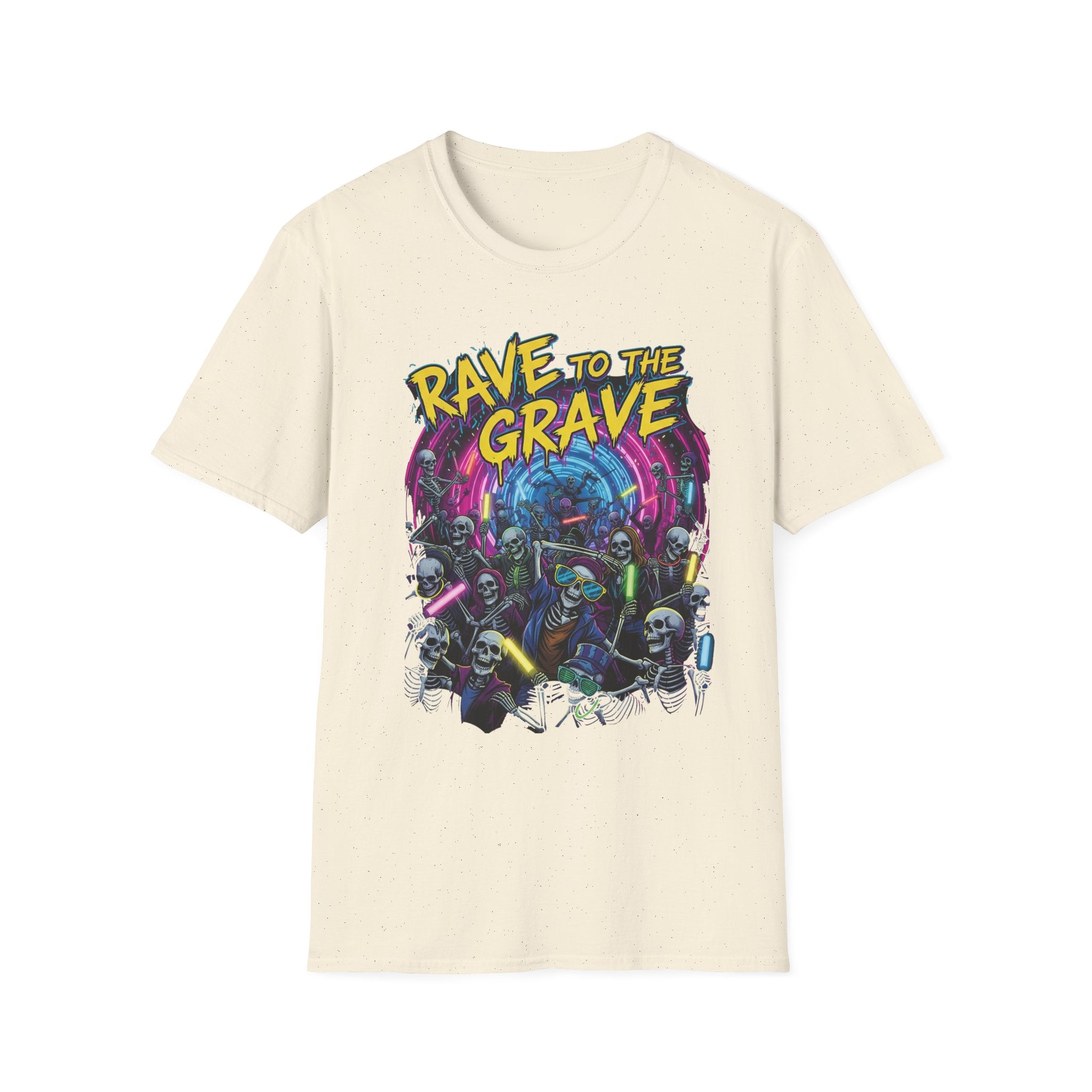 Rave to the Grave Unisex T-Shirt | Festival Wear, Halloween Costume, Gift for Party Lovers, Music Festival Tee, Graphic Shirt