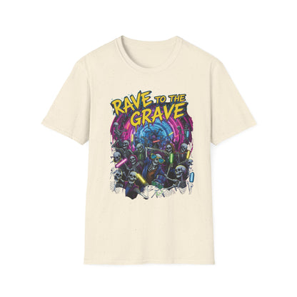Rave to the Grave Unisex T-Shirt | Festival Wear, Halloween Costume, Gift for Party Lovers, Music Festival Tee, Graphic Shirt