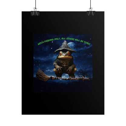 Witch Parking Only Toad Rolled Posters