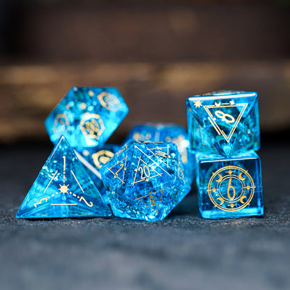 Lightning Water Blue Zircon Running Dice