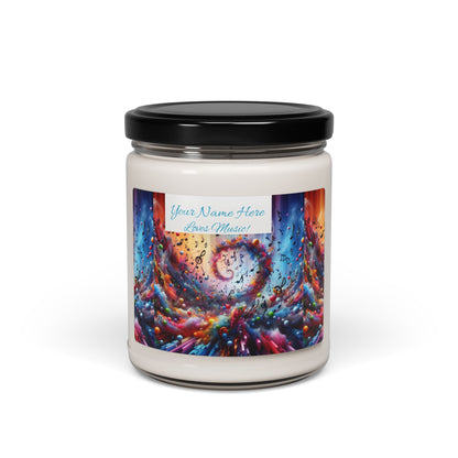 Vibrant Melody Scented Soy Candle - 9oz, Colorful Aromatic Gift for Music Lovers