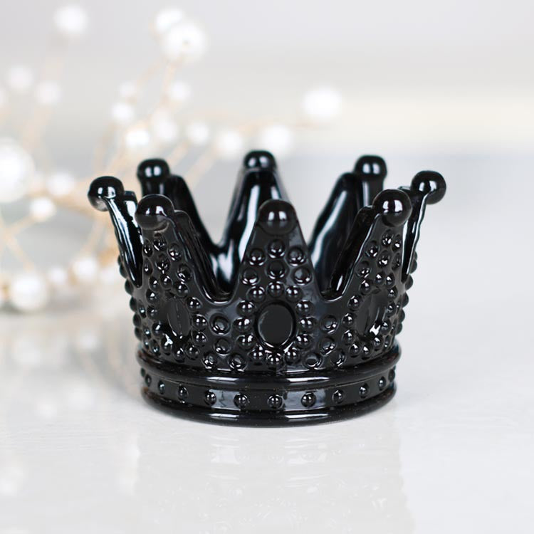 Black Crown Ashtray Glass Cigar Tray Smoking