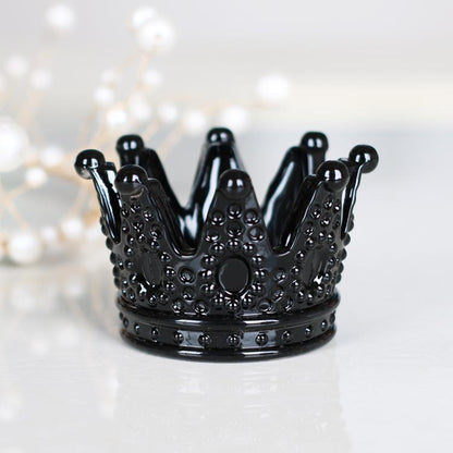 Black Crown Ashtray Glass Cigar Tray Smoking