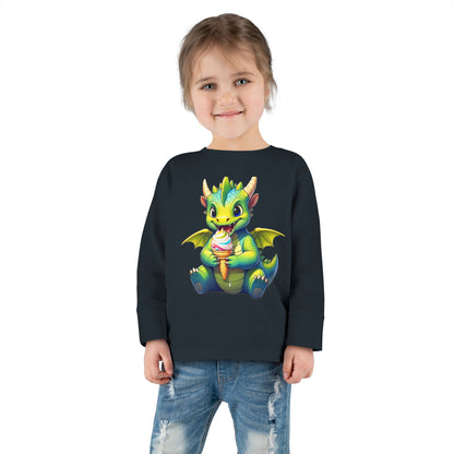 Cute Dragon Toddler Long Sleeve Tee - Perfect for Kids' Birthdays & Playtime