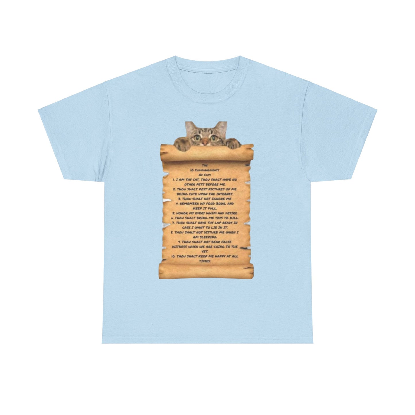 10 commandments Of A Cat Unisex Heavy Cotton Tee