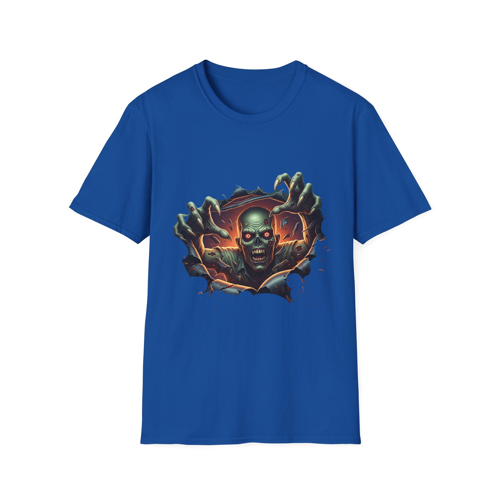 3D Spooky Zombie Graphic T-Shirt, Halloween Shirt, Unisex Softstyle Tee, Gift for Horror Fans, Casual Wear, Creepy Apparel