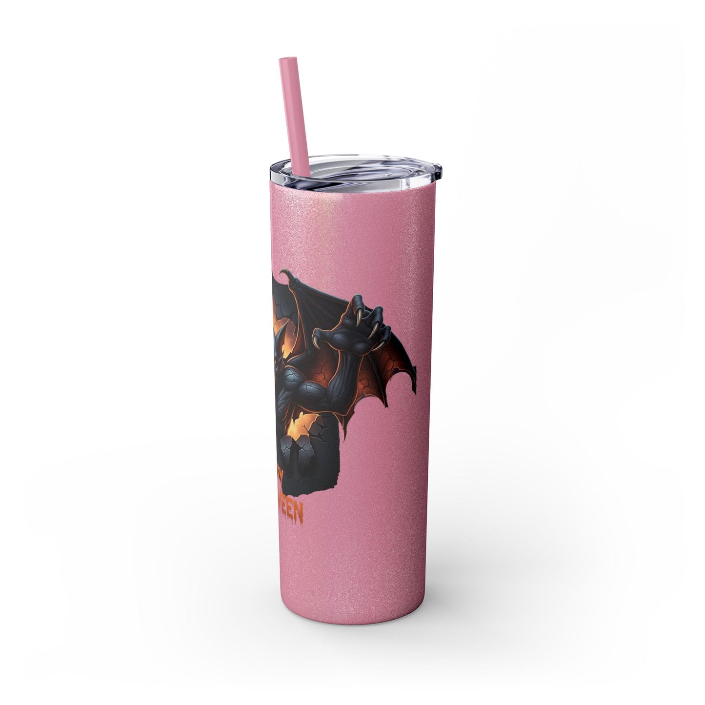 Halloween Gargoyle Skinny Tumbler with Straw, Spooky Drinkware, Perfect for Parties, Fall Decor, Trick or Treat Gifts