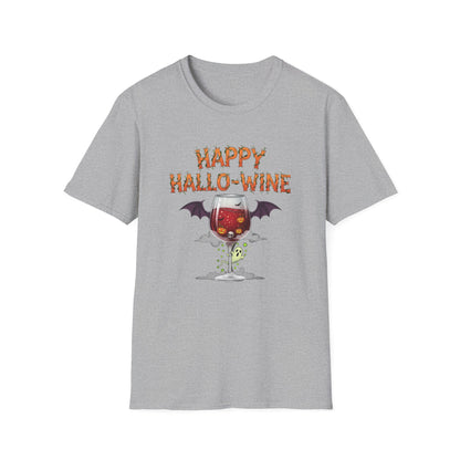 Happy Halloween Wine T-Shirt, Fun Costume Tee, Unisex Graphic Shirt, Spooky Party Wear, Gift for Wine Lovers