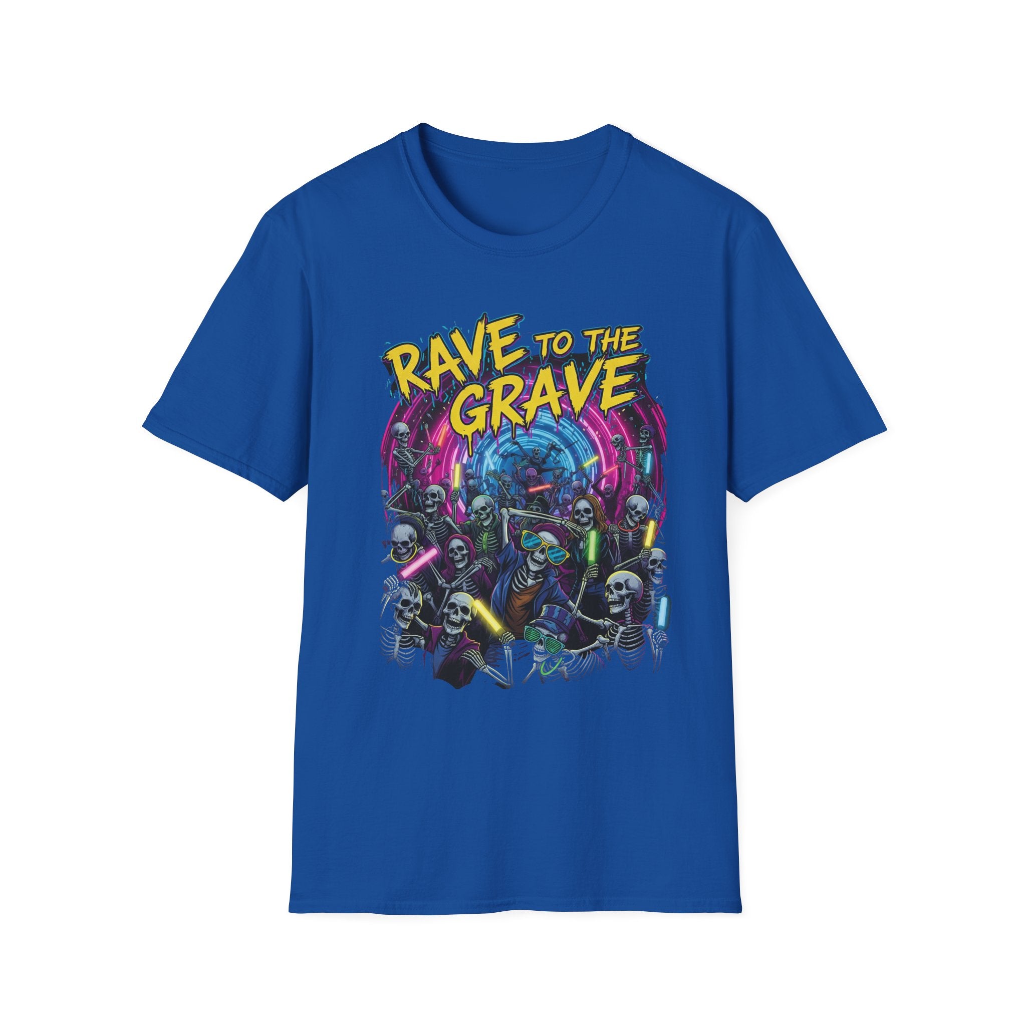 Rave to the Grave Unisex T-Shirt | Festival Wear, Halloween Costume, Gift for Party Lovers, Music Festival Tee, Graphic Shirt