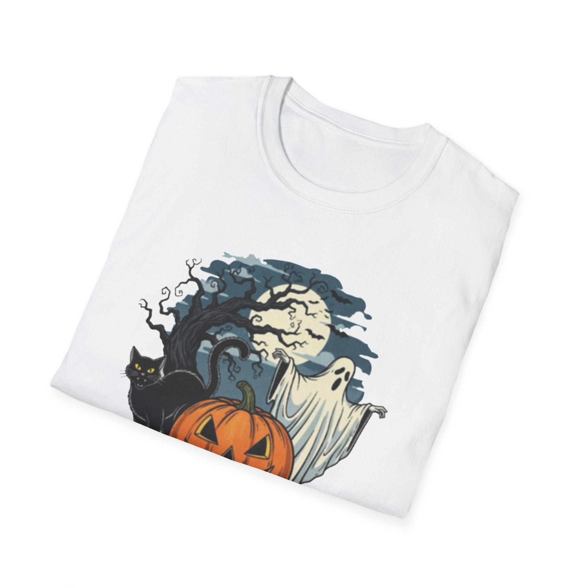 Halloween Graphic T-Shirt, Spooky Tee, Unisex Casual Wear, Fall Apparel, Ghost Pumpkin Shirt, Halloween Costume Top