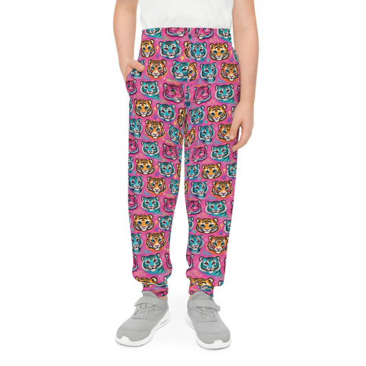 Colorful Tiger Print Youth Joggers - Fun & Stylish Activewear for Kids